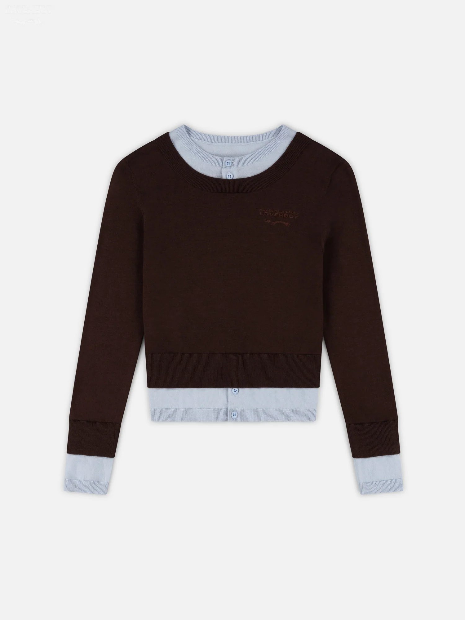 DOUBLE SOFT SWEATER in BROWN LIGHT BLUE - Image 7