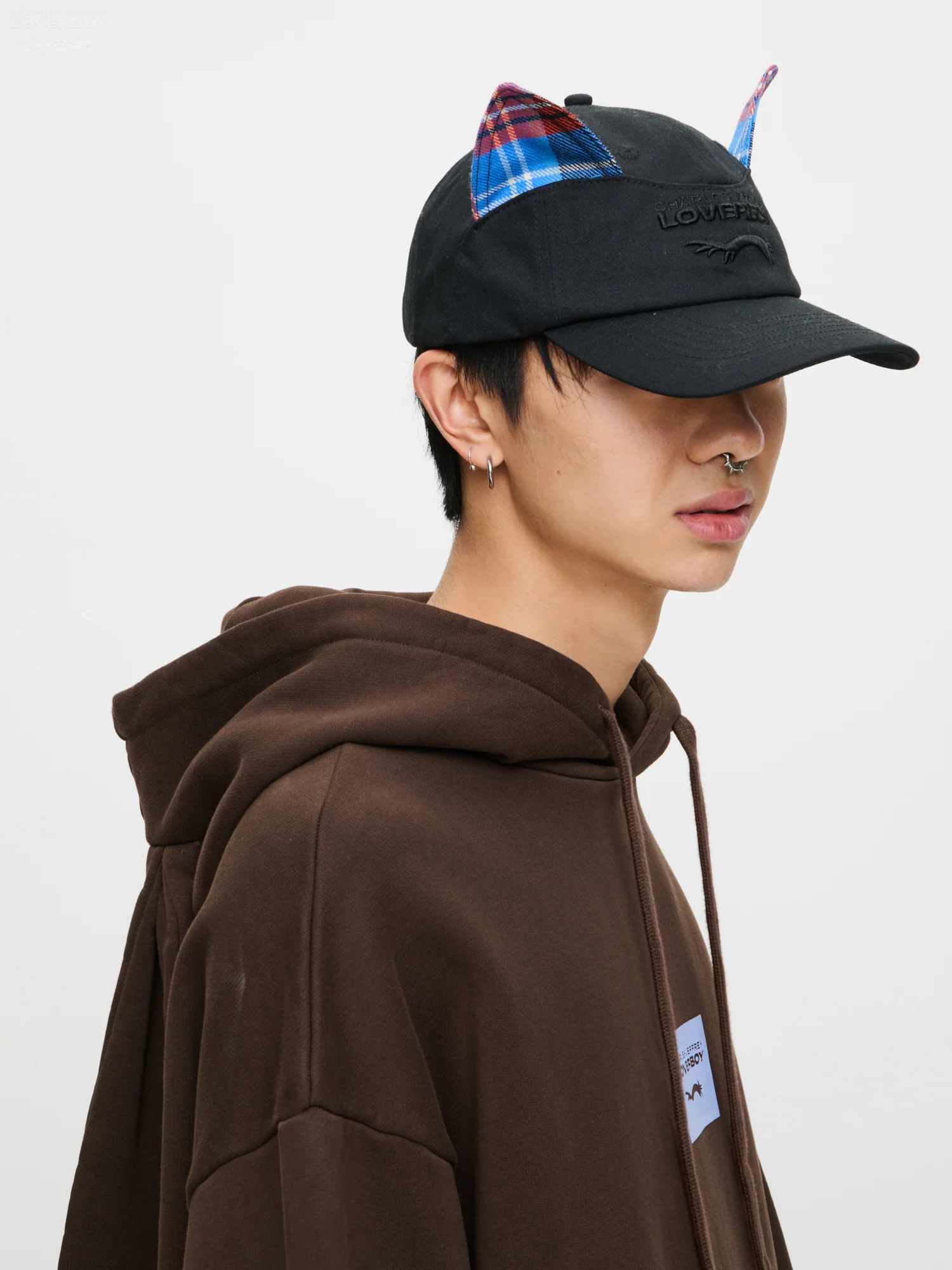 EARS CAP in BLACK TARTAN - Image 3