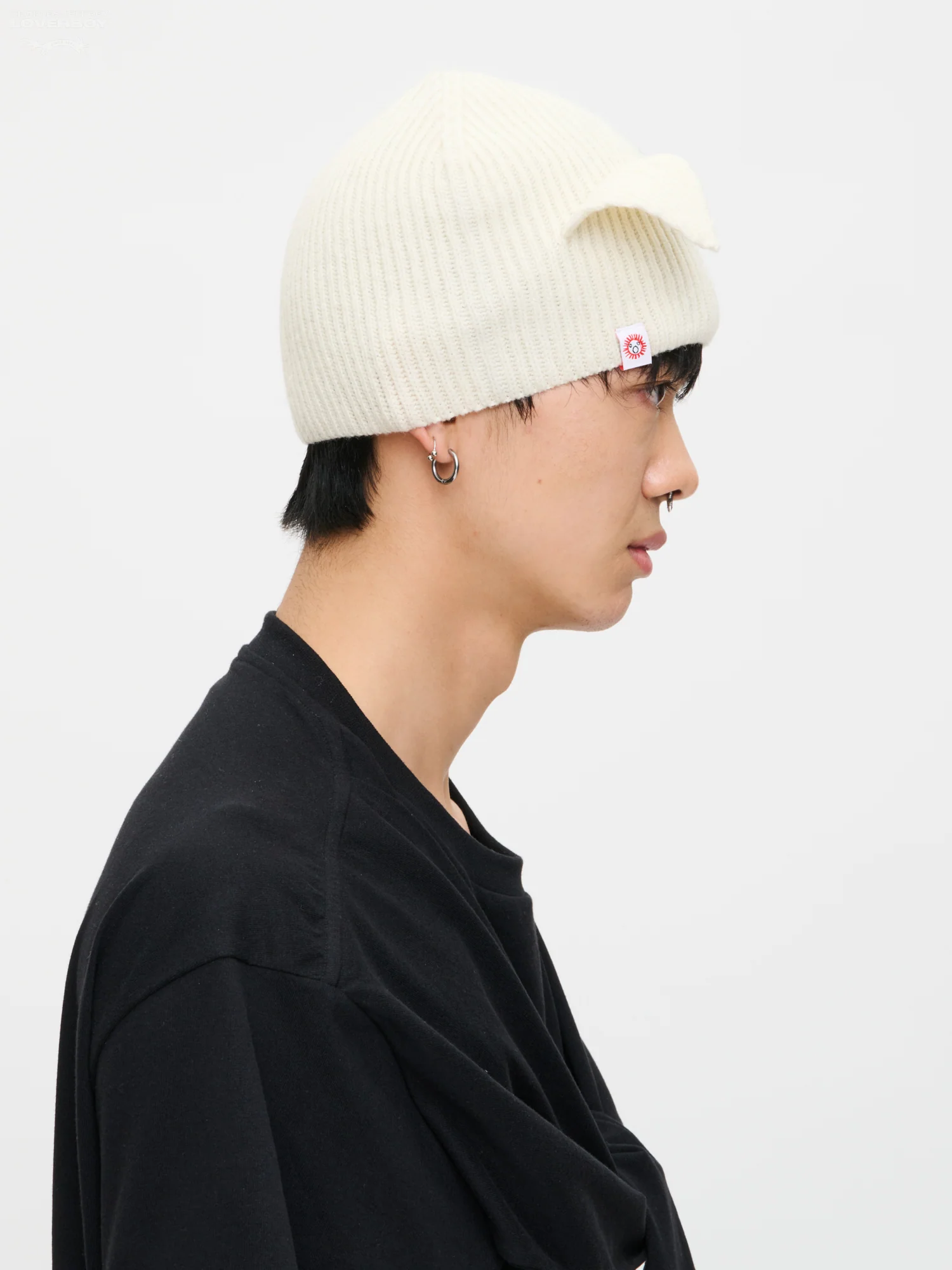 EARS RIB BEANIE in ECRU - Image 3