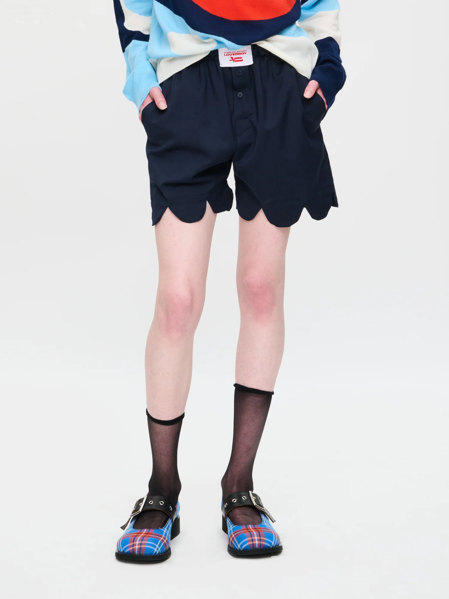 FORMAL SCALLOPED BOXER SHORTS in NAVY - Image 6