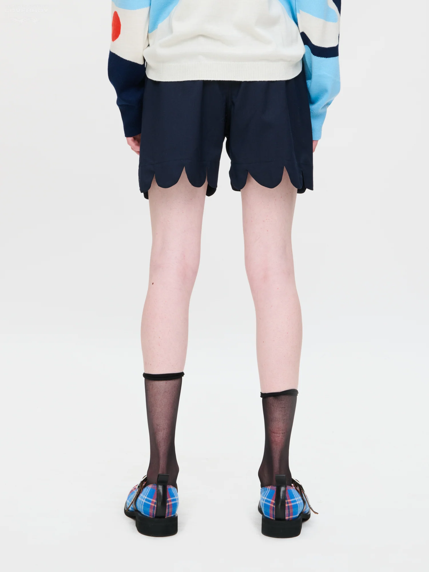 FORMAL SCALLOPED BOXER SHORTS in NAVY - Image 7