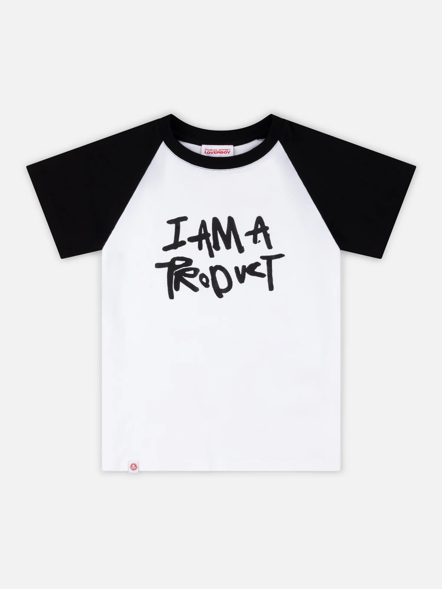GRAPHIC BABY RAGLAN TEE in WHITE BLACK - Image 5