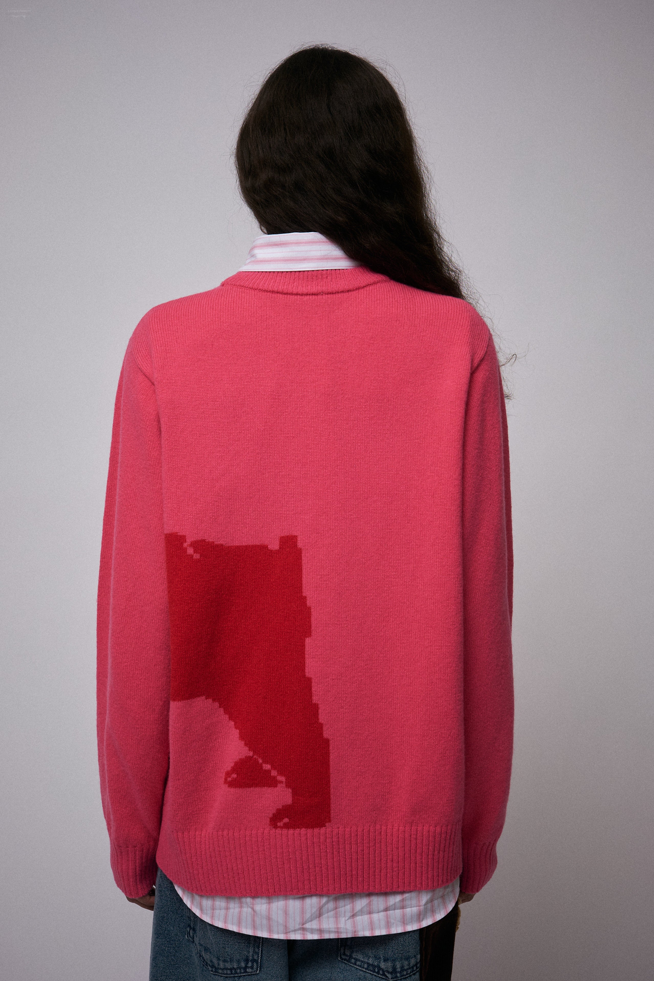GRAPHIC SWEATER in PINK RED BULLDOG - Image 3