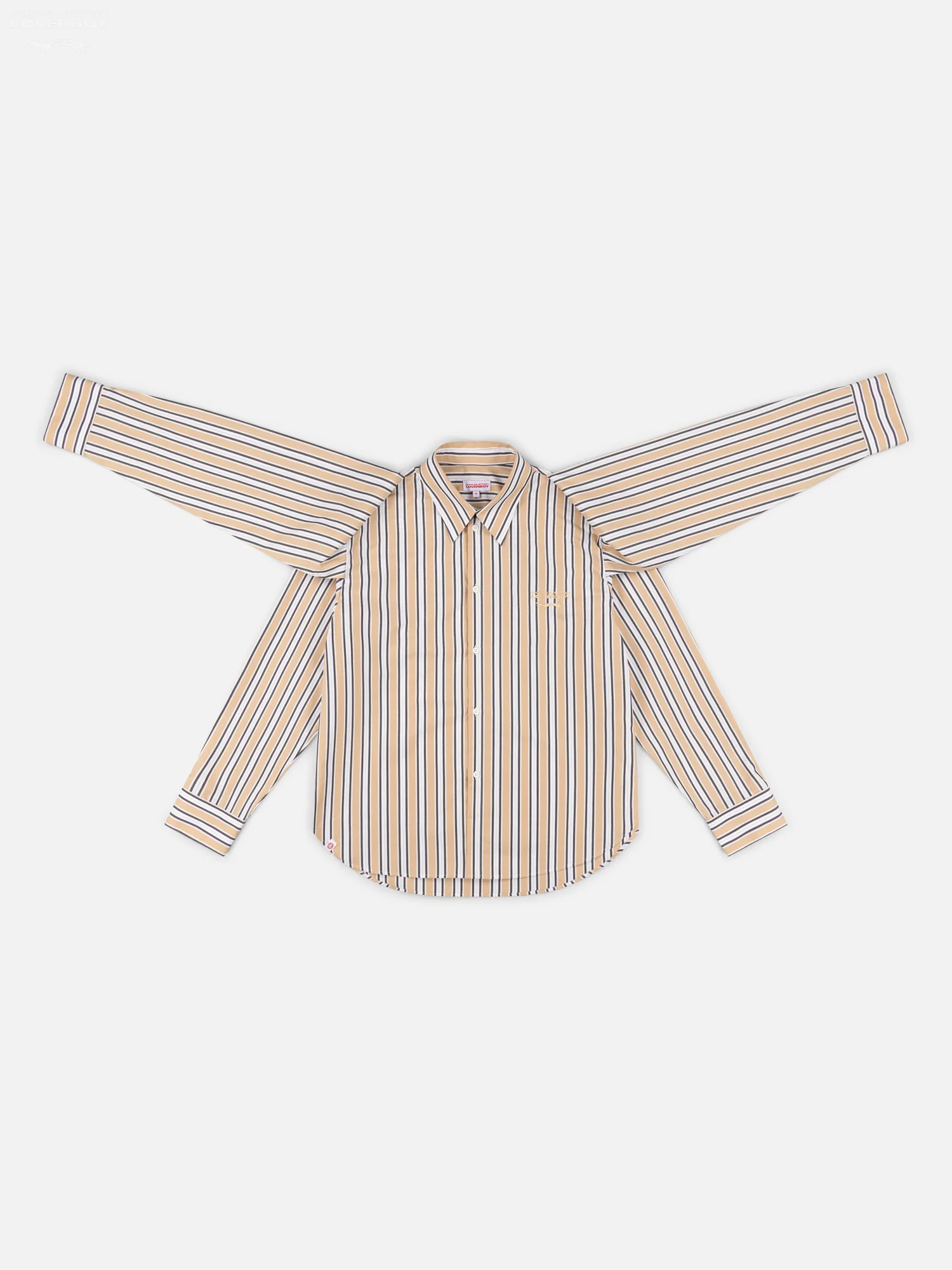 HOLD ME SHIRT in BEIGE STRIPE - Image 11