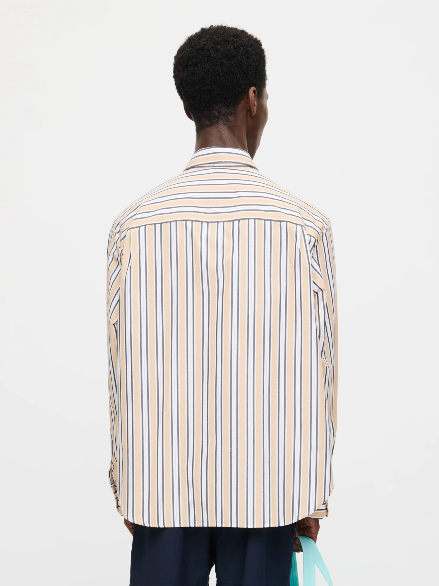 HOLD ME SHIRT in BEIGE STRIPE - Image 8