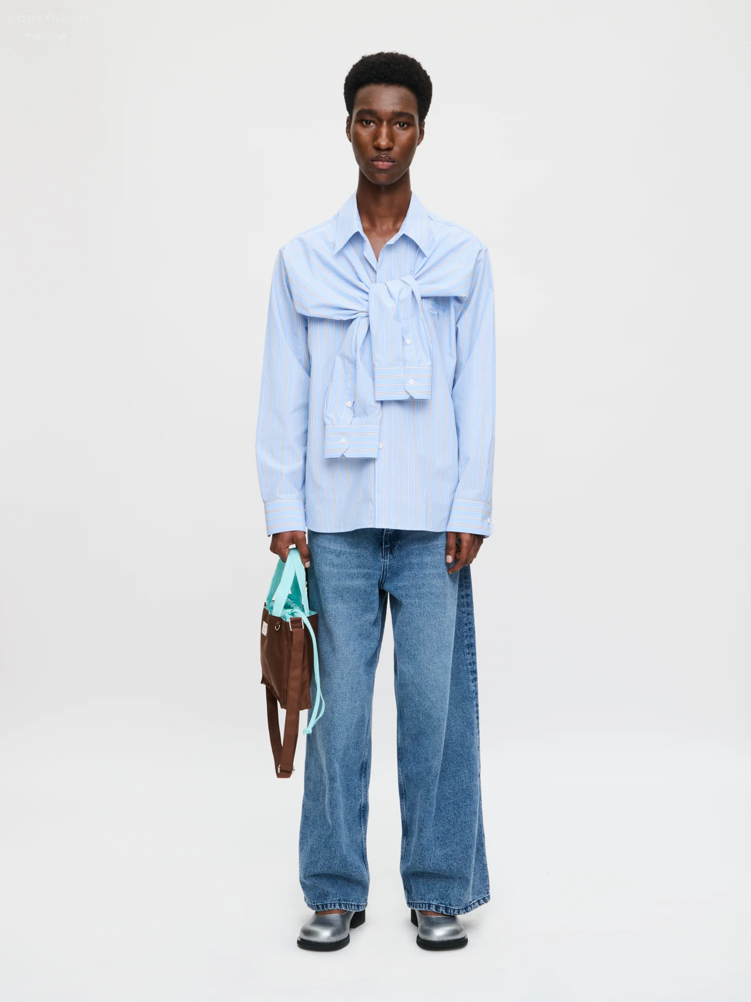 HOLD ME SHIRT in BLUE STRIPE - Image 4