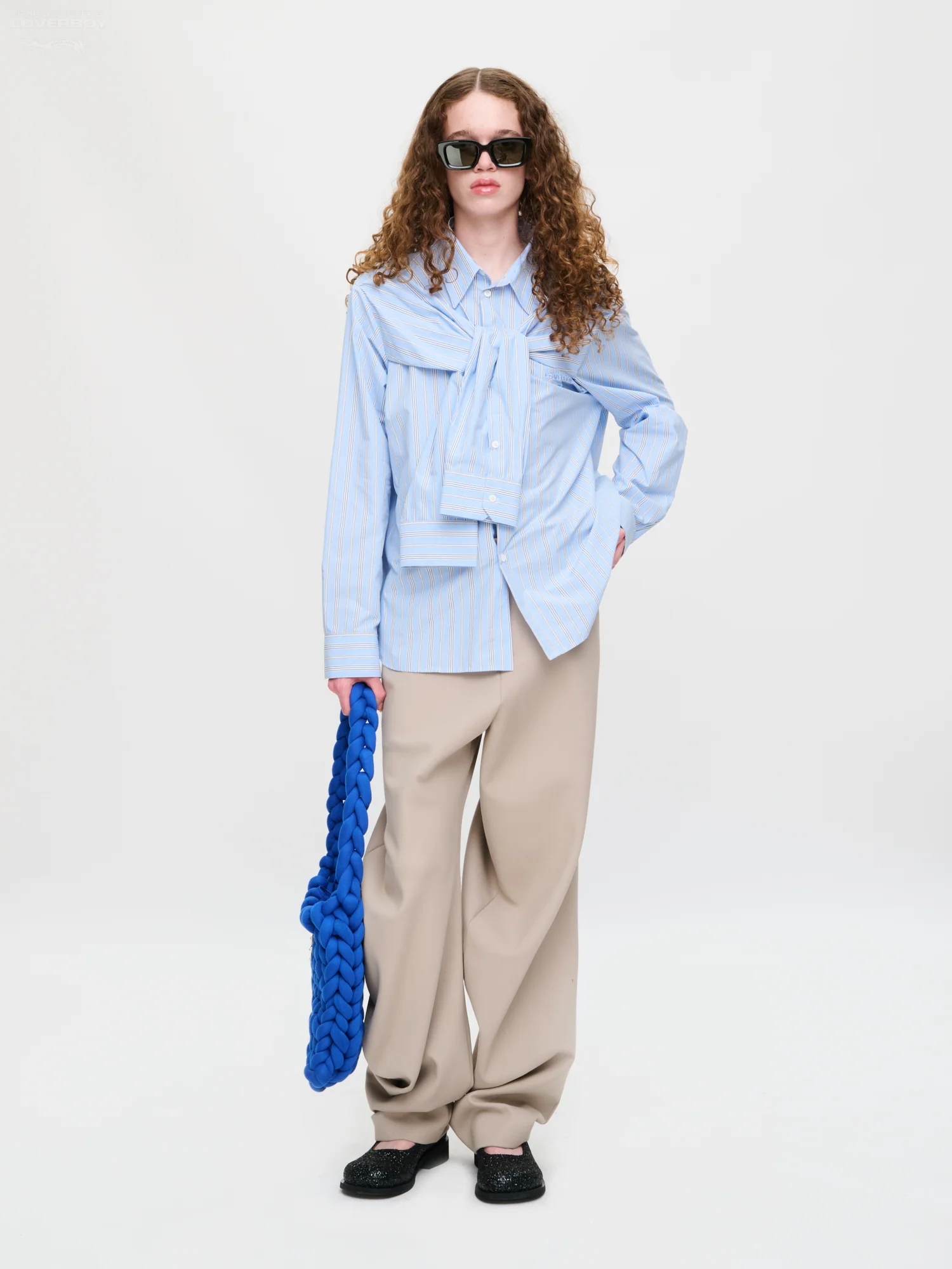 HOLD ME SHIRT in BLUE STRIPE - Image 8