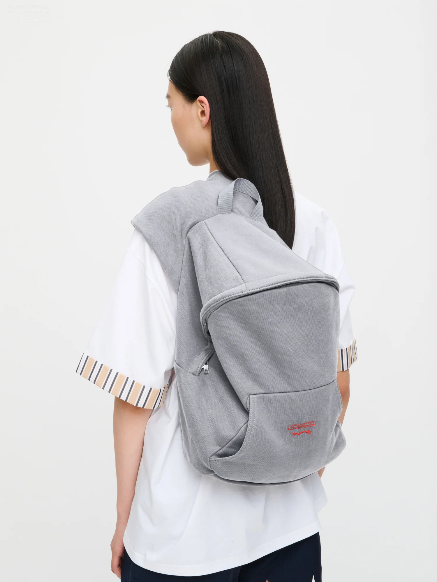 HOODY BACKPACK in GREY MARL - Image 3