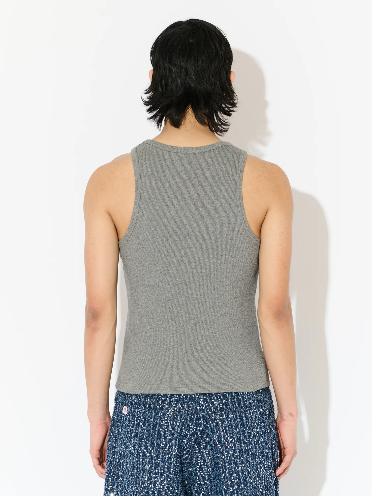 LOGO TANK TOP in GREY WHITE - Image 3