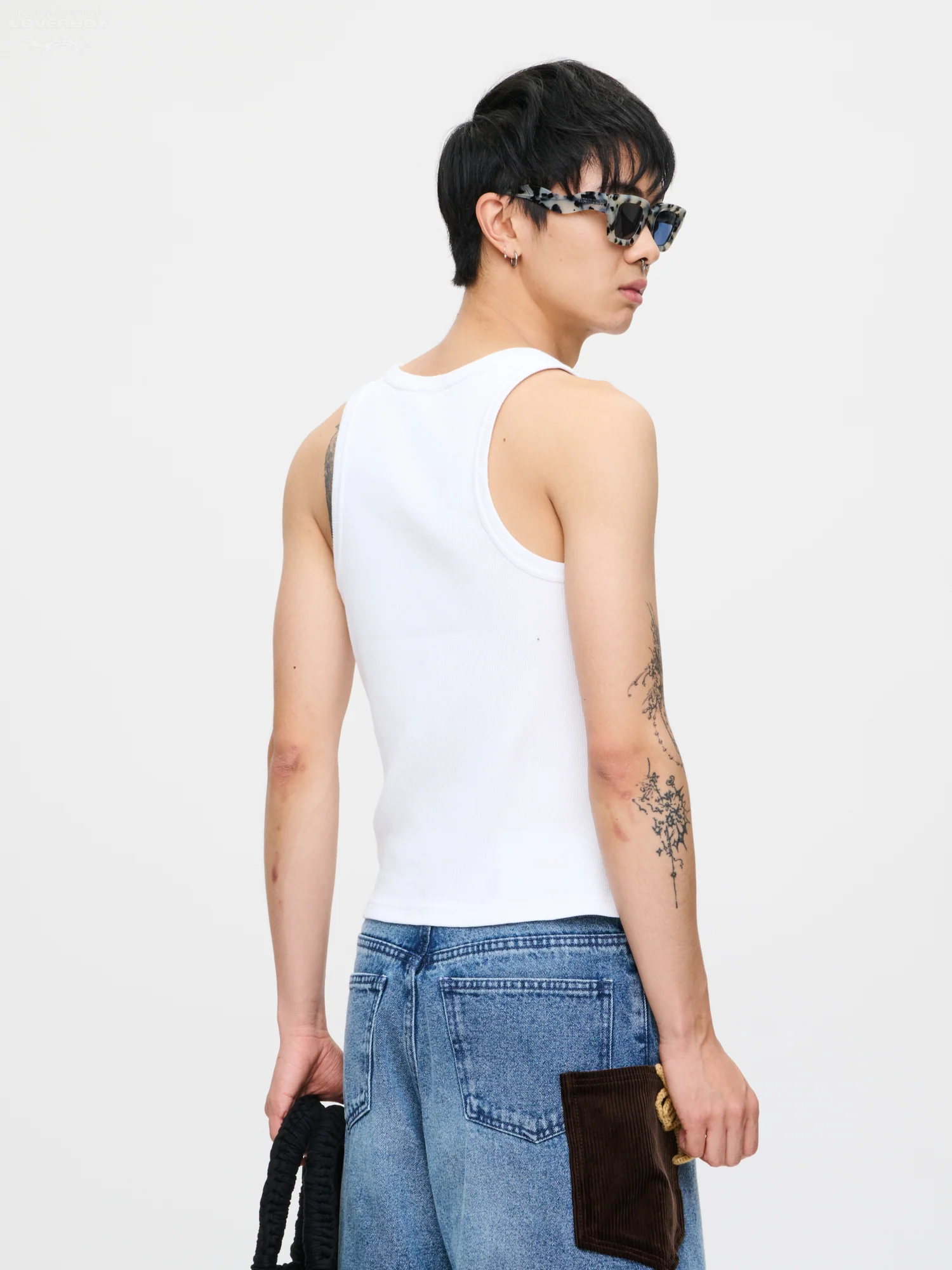 LOGO TANK TOP in WHITE RED - Image 3