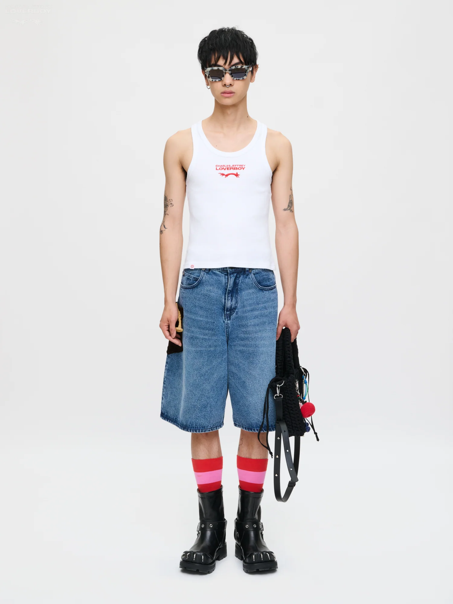 LOGO TANK TOP in WHITE RED - Image 4