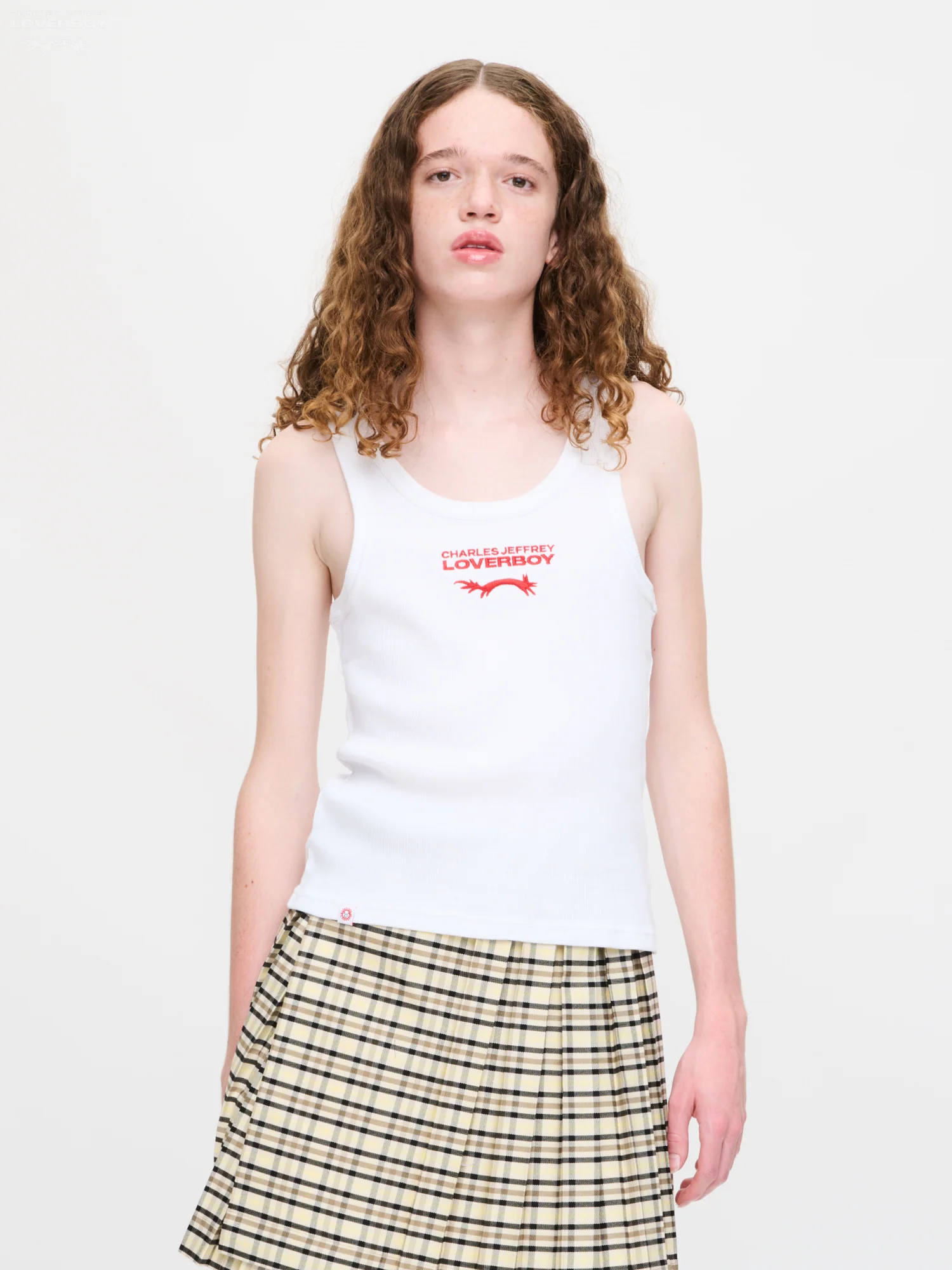 LOGO TANK TOP in WHITE RED - Image 5