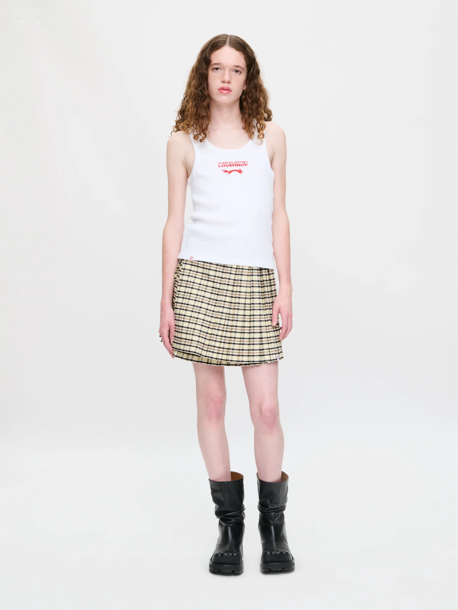 LOGO TANK TOP in WHITE RED - Image 8