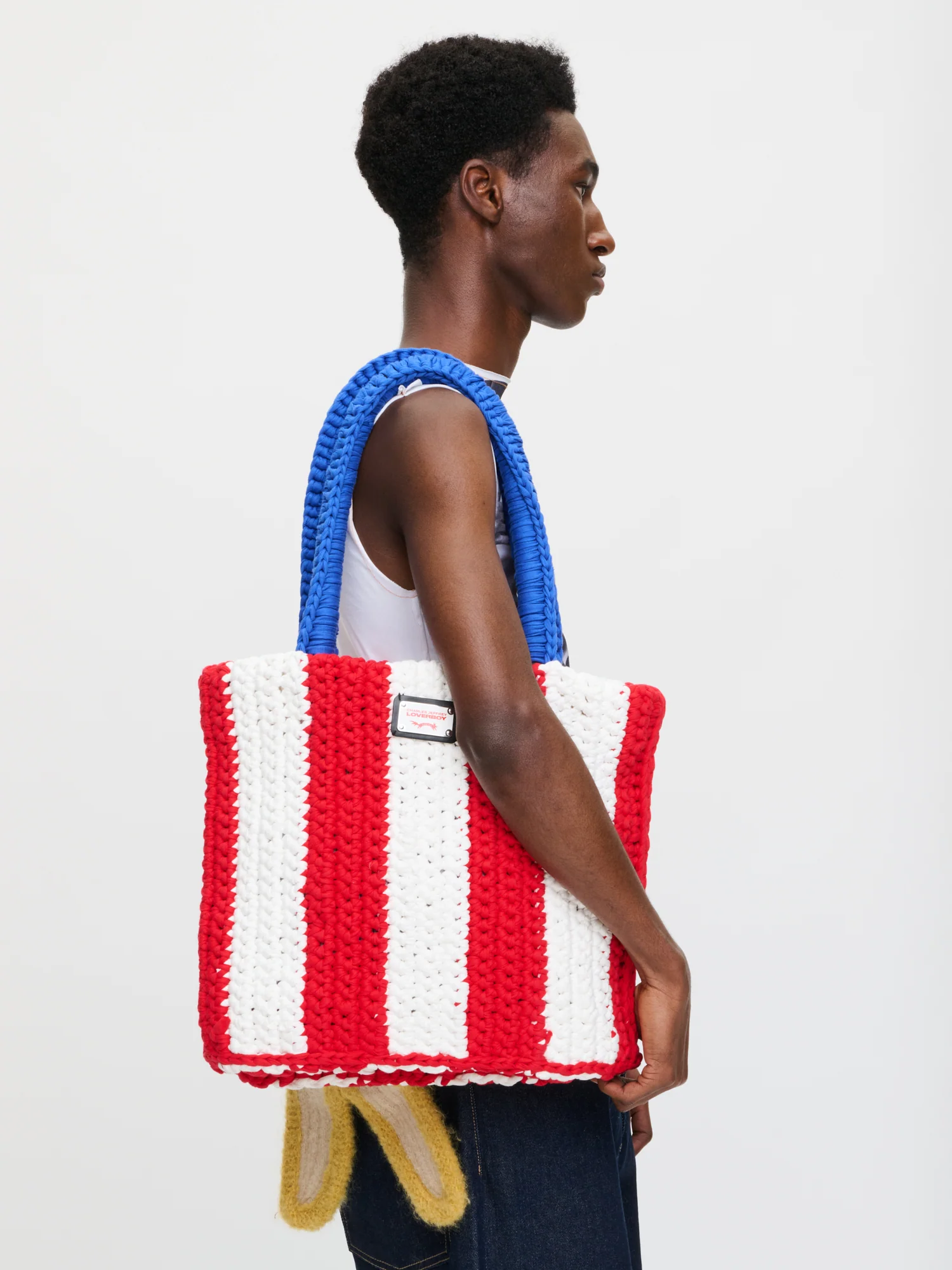 MEGA BUCKET BAG in RED WHITE BLUE - Image 3