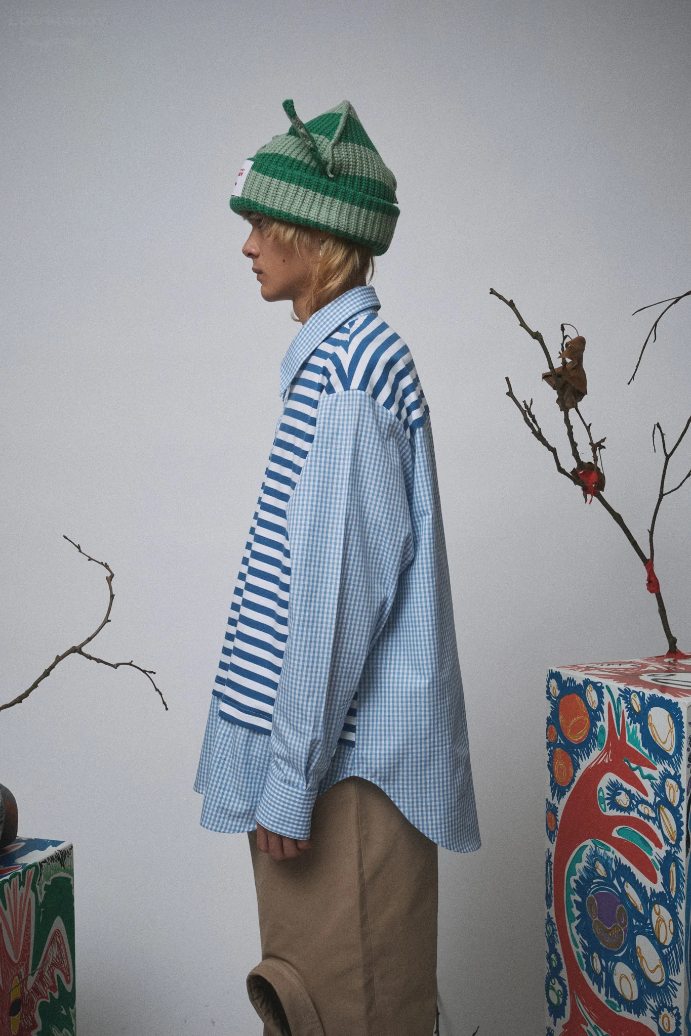 MERGE SHIRT in BLUE GINGHAM - Image 3