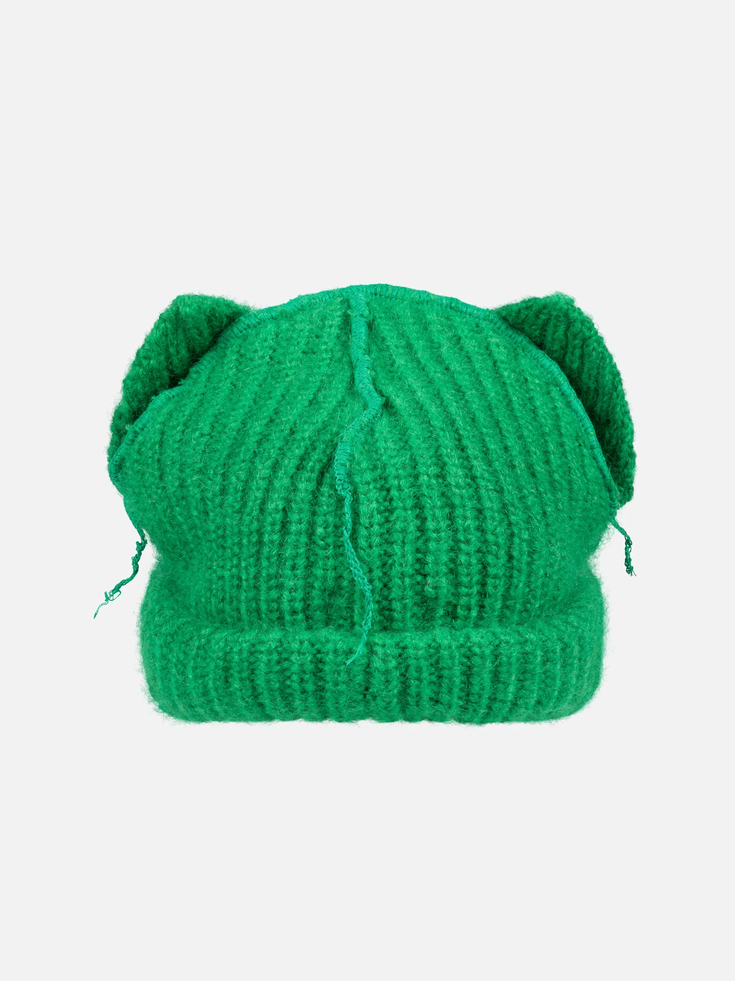 MOHAIR CHUNKY EARS BEANIE in GREEN - Image 5