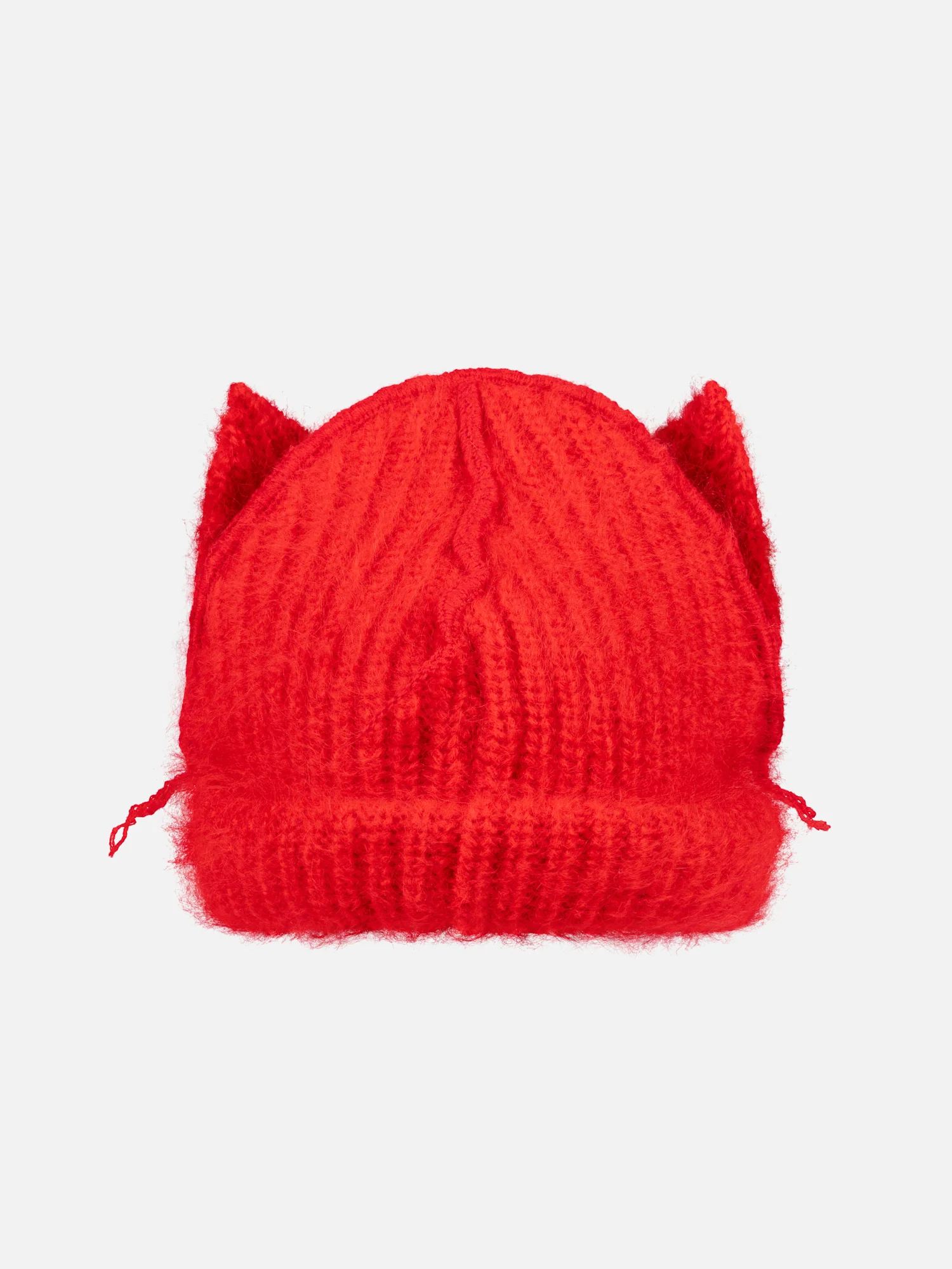 MOHAIR CHUNKY EARS BEANIE in RED - Image 5