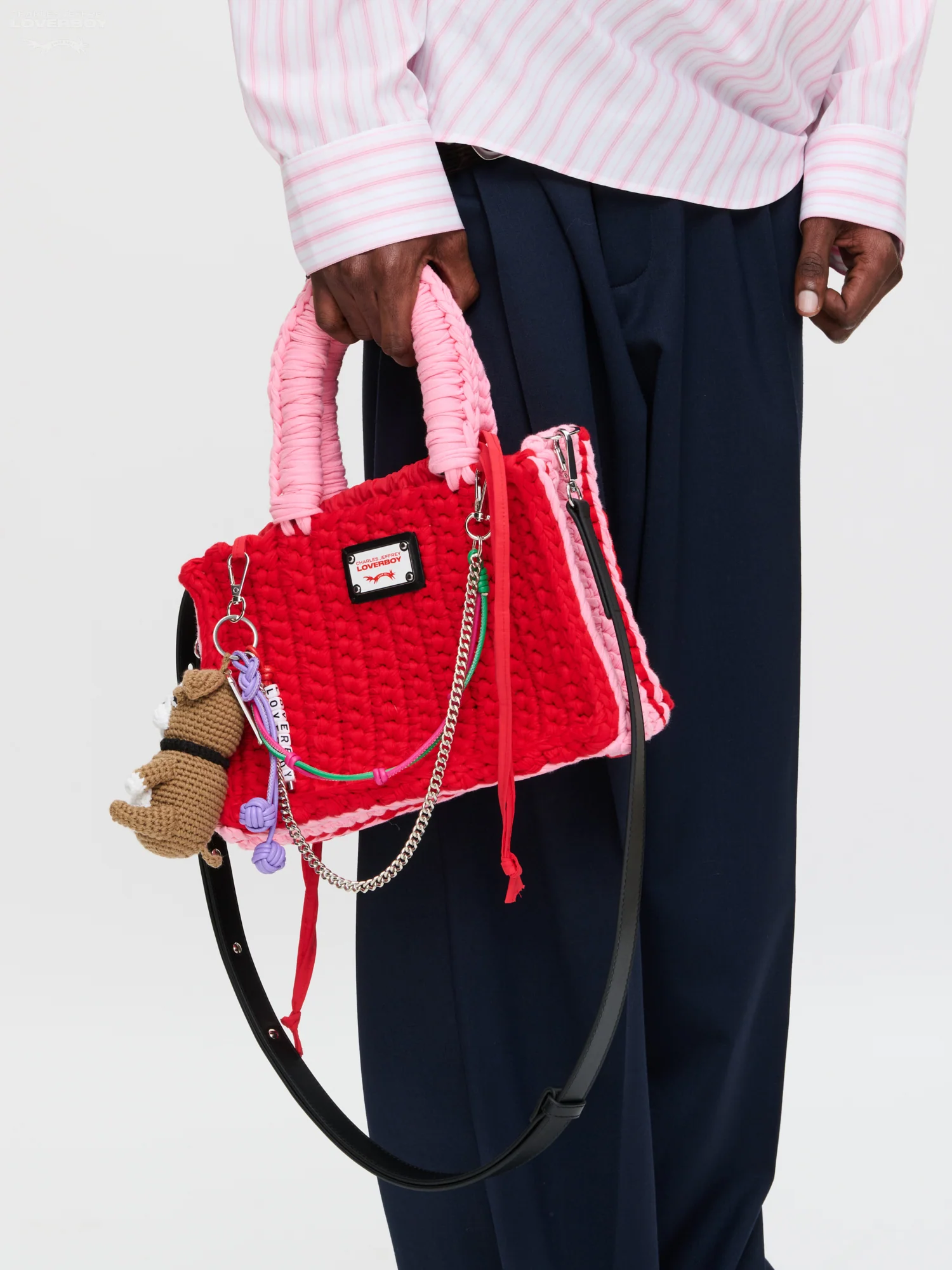 NANA BAG WITH BULLDOG CHARM in RED PINK - Image 3