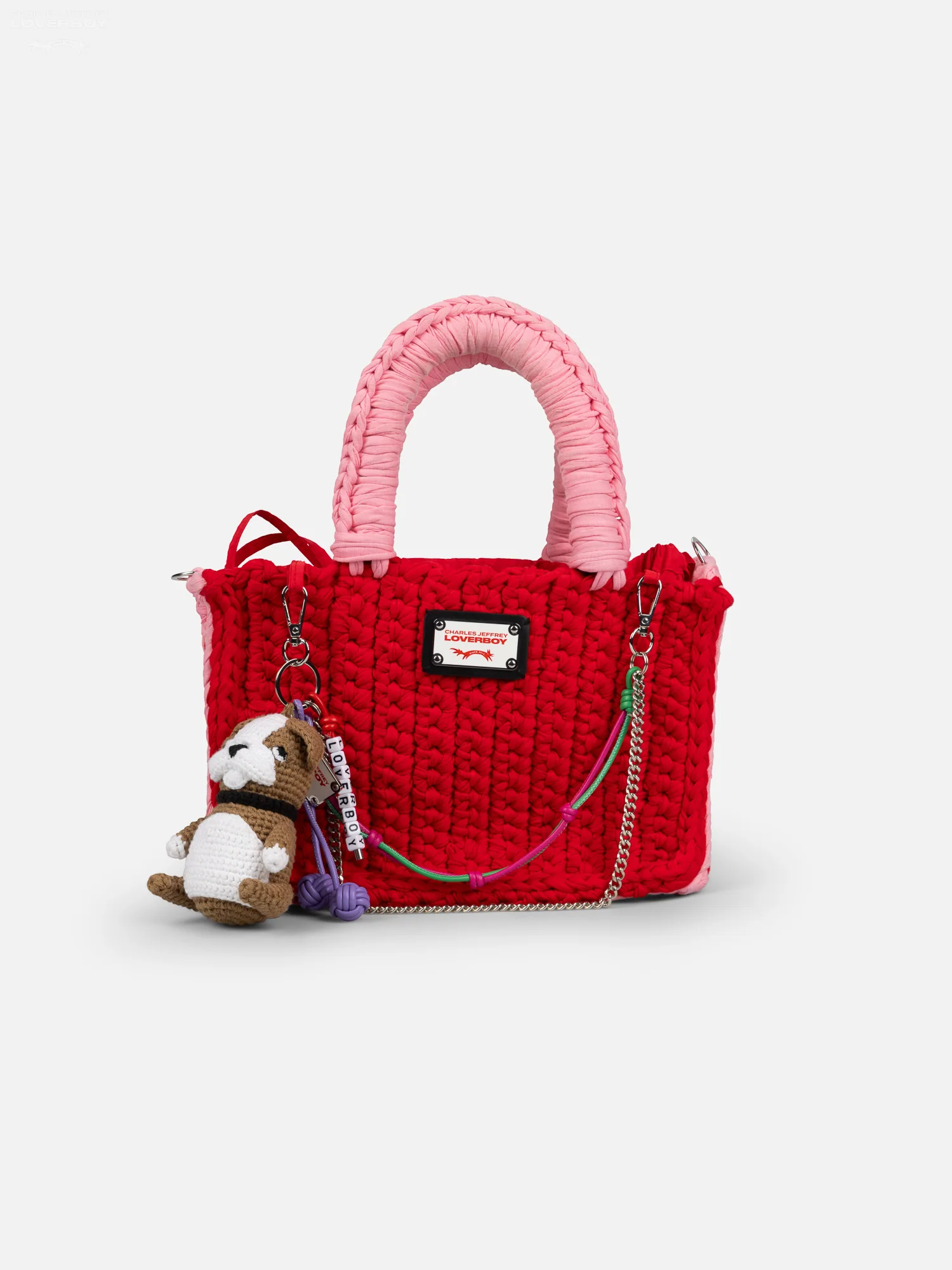 NANA BAG WITH BULLDOG CHARM in RED PINK - Image 4