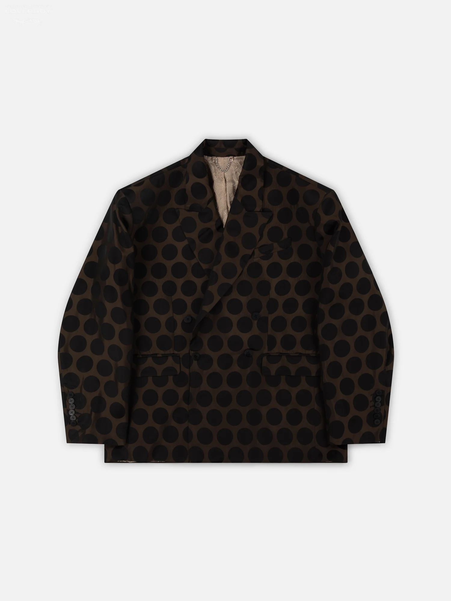 OVERSIZED EDINBURGH JACKET in BROWN POLKA DOT - Image 5