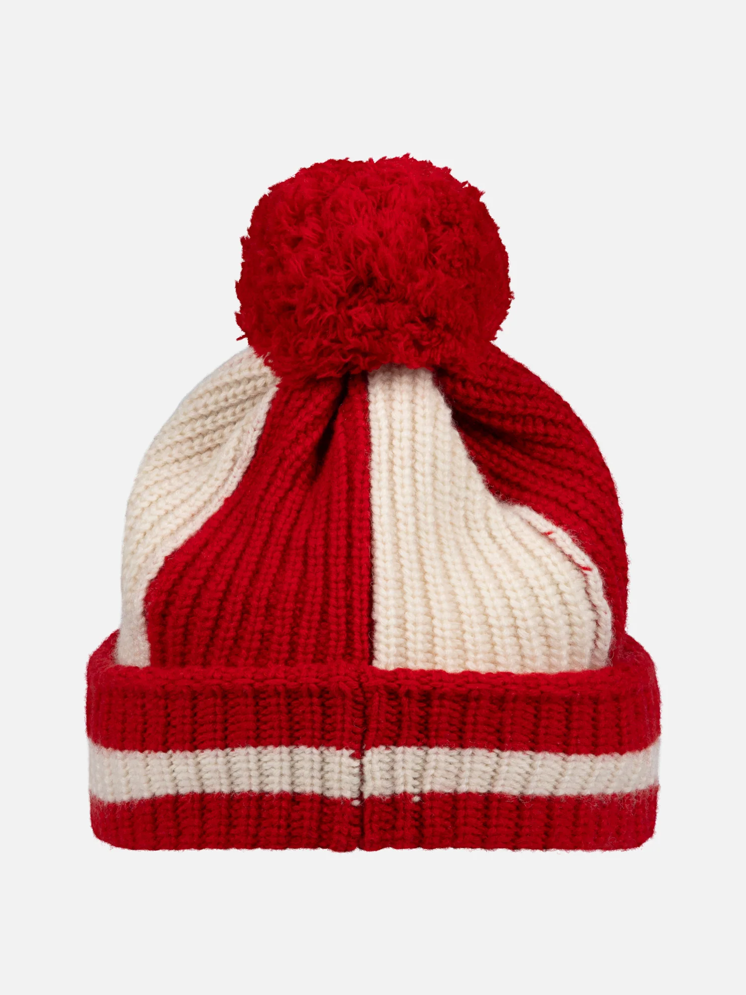 POMPOM BEANIE in RED ECRU - Image 5