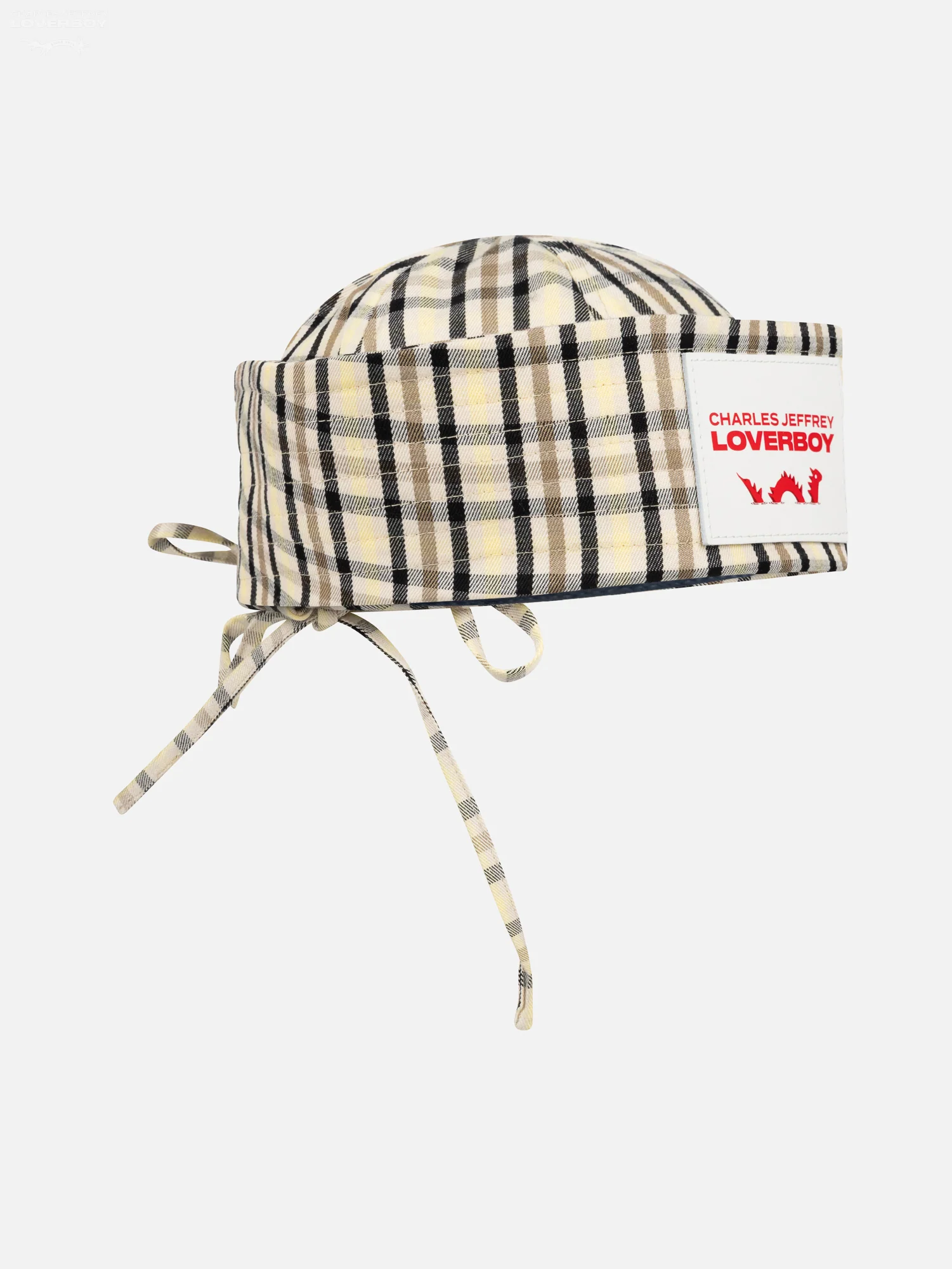 SAILOR HAT in BEIGE YELLOW TARTAN - Image 5