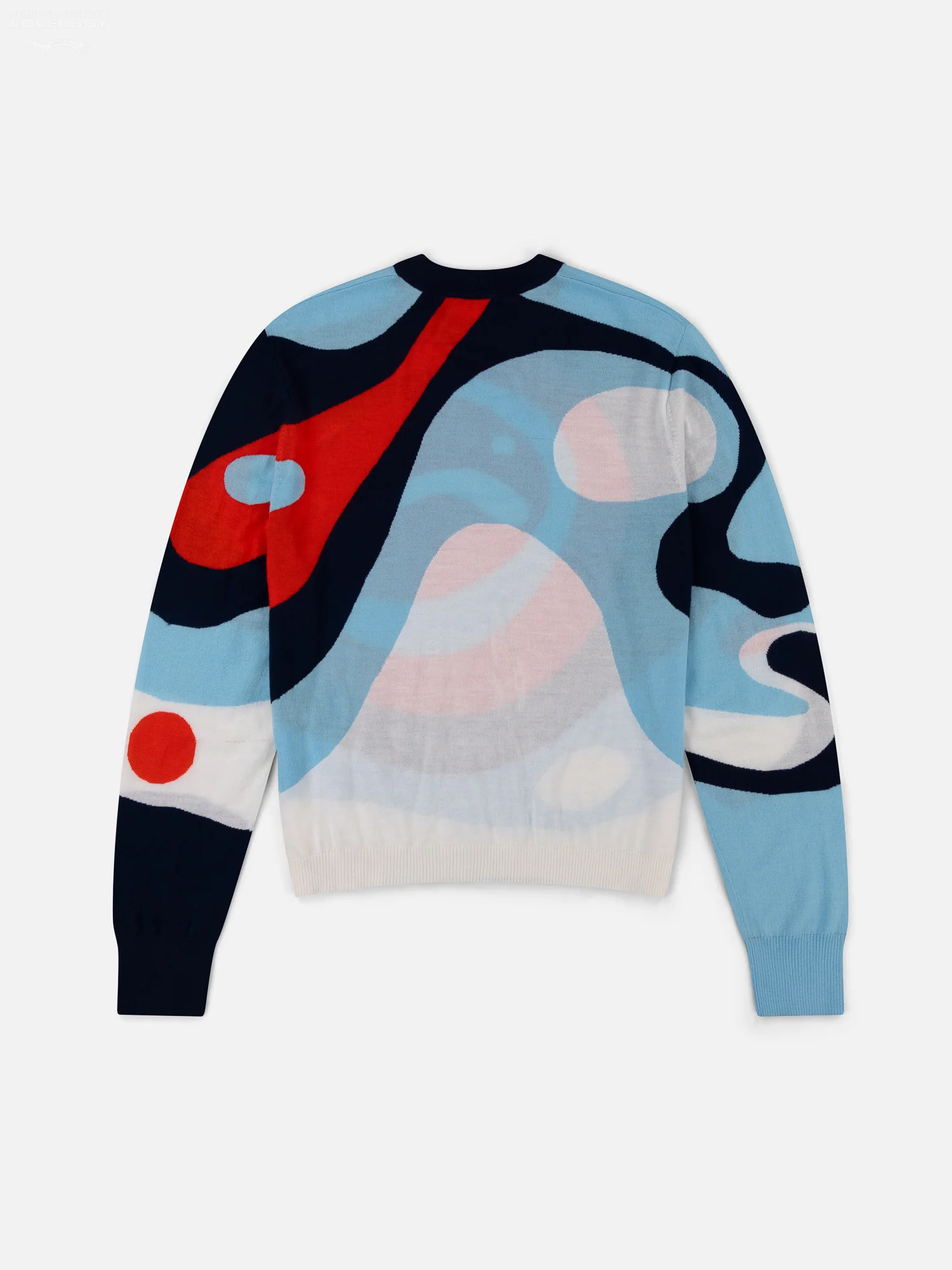 SMILEY SWEATER in RED BLUE NAVY ECRU - Image 6