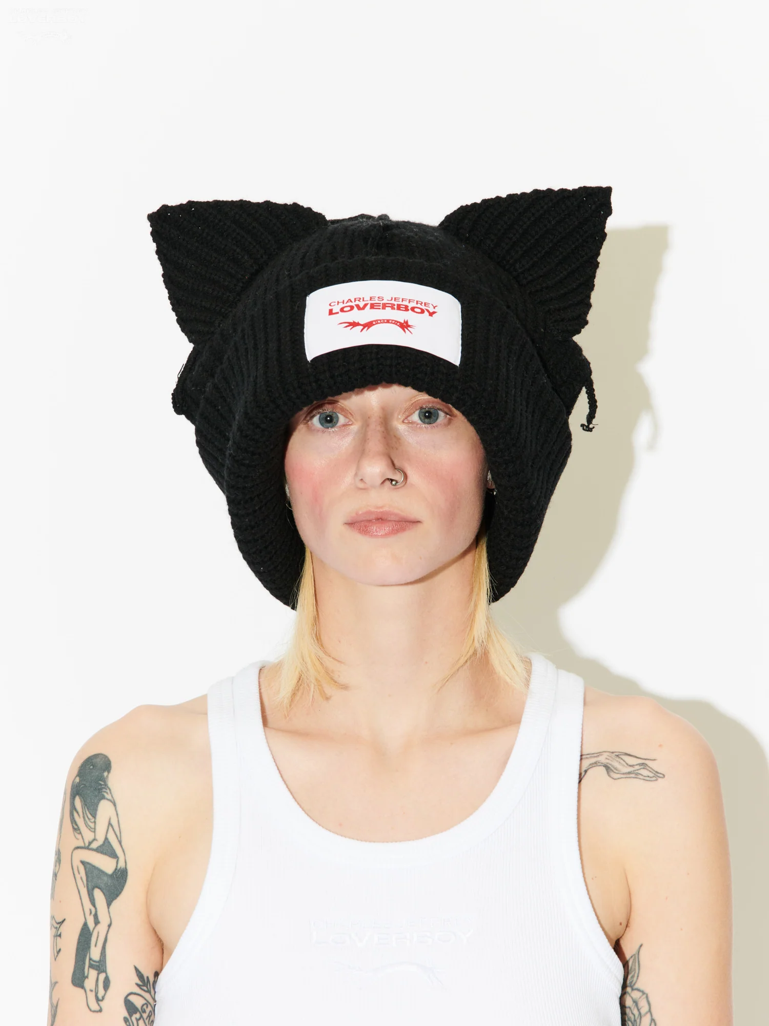SUPERSIZED CHUNKY EARS BEANIE in BLACK - Image 2