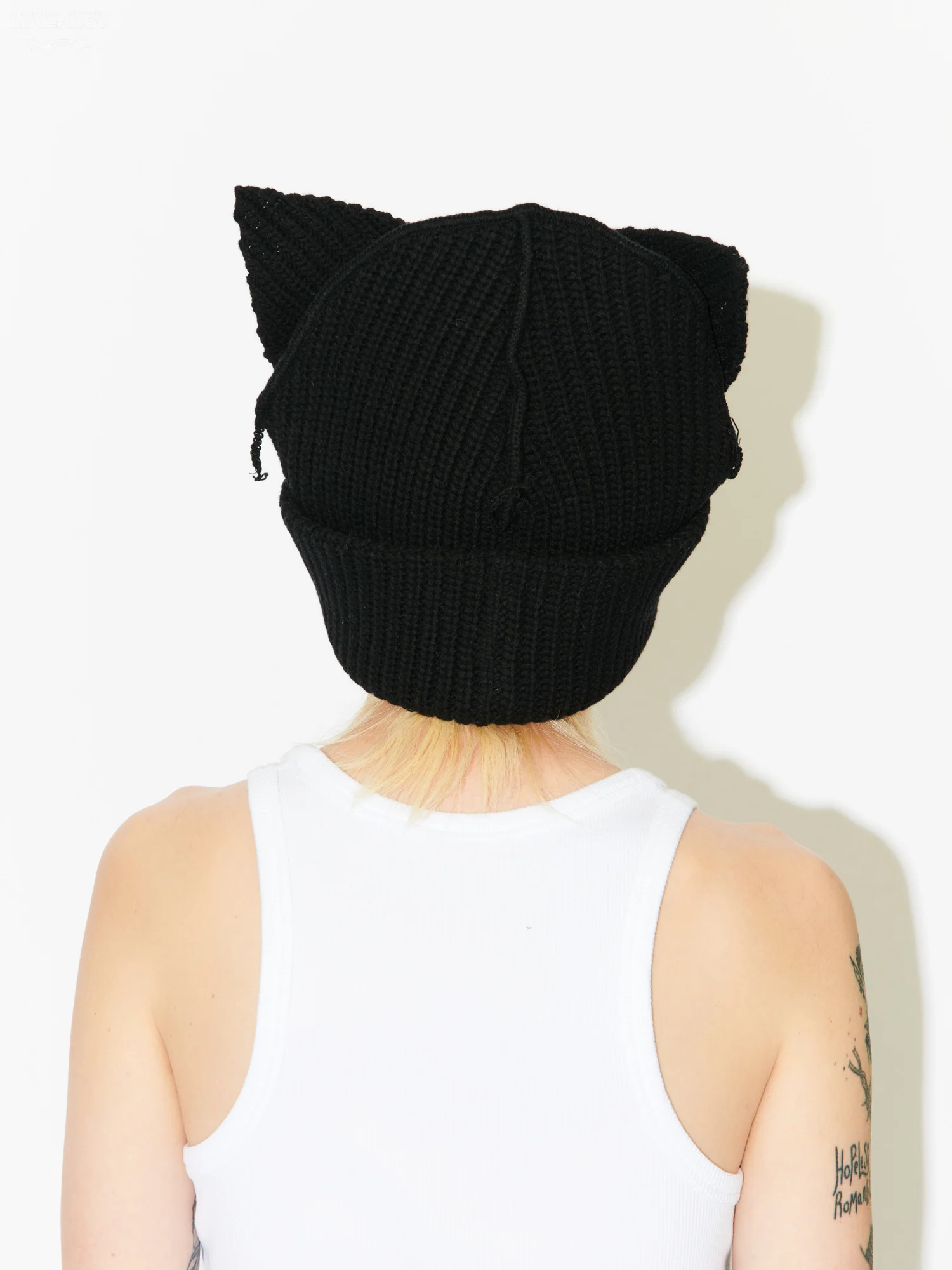 SUPERSIZED CHUNKY EARS BEANIE in BLACK - Image 3