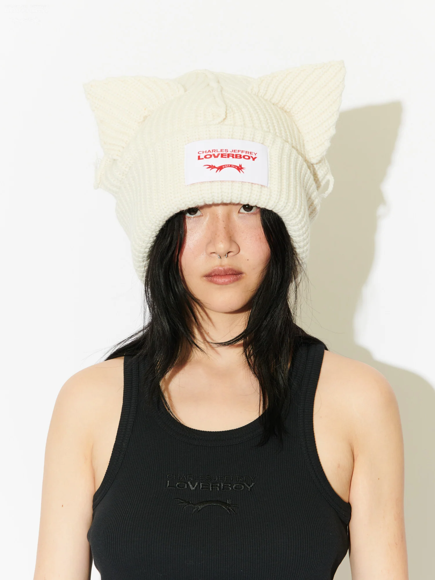 SUPERSIZED CHUNKY EARS BEANIE in ECRU - Image 2