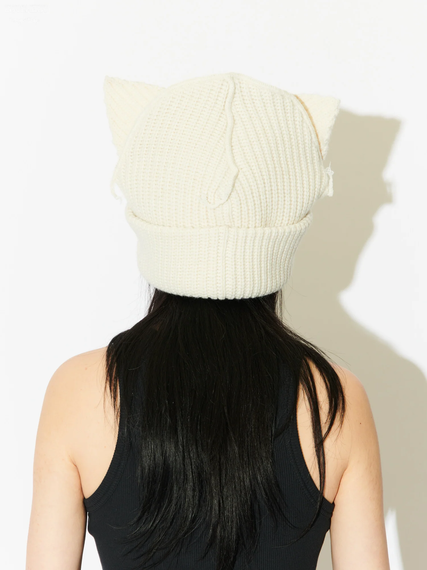 SUPERSIZED CHUNKY EARS BEANIE in ECRU - Image 3