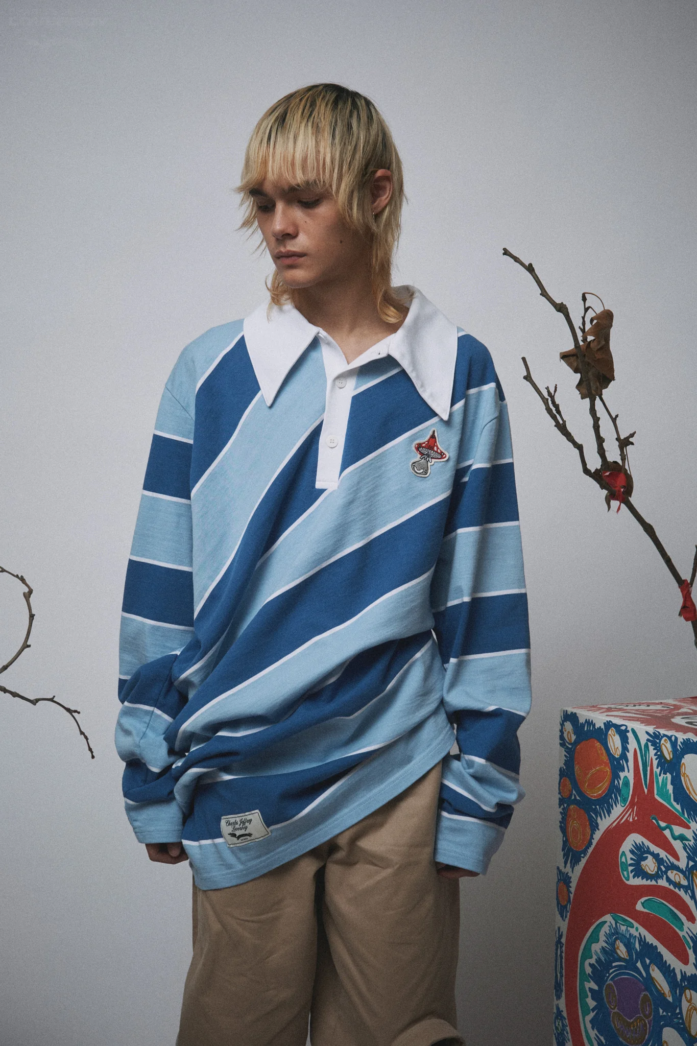 TOPSY TURVY POLO in BLUE STRIPE - Image 2